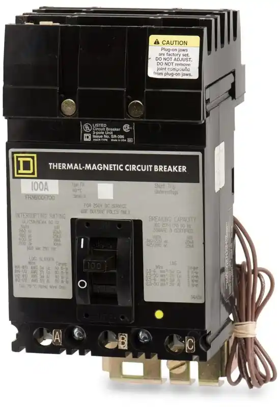 Square D FH361001700 - 100A 3 Pole Molded Case Circuit Breaker Super Sale