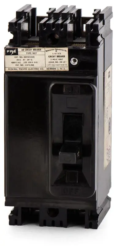 Federal Pacific NEF421020 - 20A 2 Pole Molded Case Circuit Breaker One Day Deal
