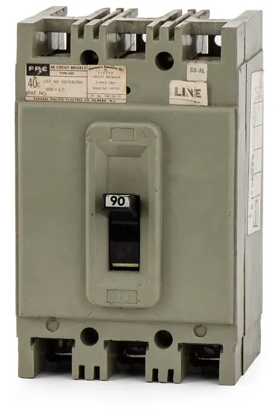 Latest Federal Pacific HEF631090 - 90A 3 Pole Molded Case Circuit Breaker