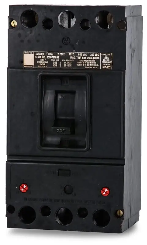 Eaton / Westinghouse JA2200 - 200A 2 Pole Molded Case Circuit Breaker Mega Sale