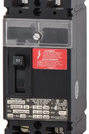 Eaton / Westinghouse FB2020S - 20A 2 Pole Molded Case Circuit Breaker Discount