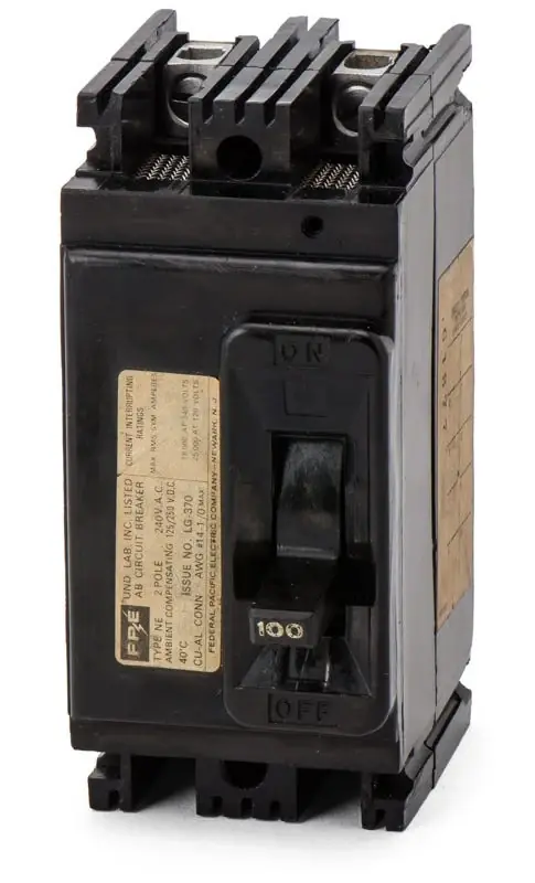 Brand New Federal Pacific NE224100 - 100A 2 Pole Molded Case Circuit Breaker
