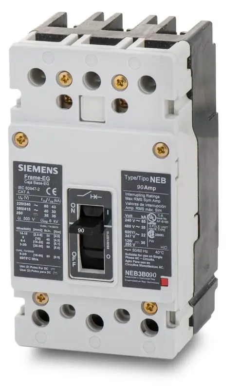 Latest Siemens NEB3B090B - 90A 3 Pole Molded Case Circuit Breaker