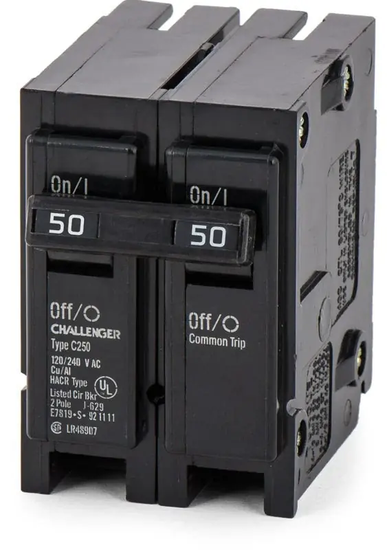 Eaton / Challenger C250 - 50A 2 Pole Miniature Circuit Breaker Super Sale