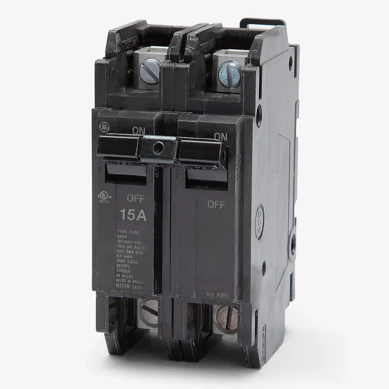 Authentic ABB / General Electric THQC2115WL - 15A 2 Pole Molded Case Circuit Breaker