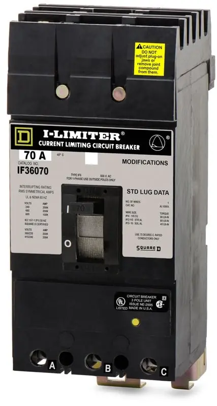 Discount Square D IF36070 - 70A 3 Pole Molded Case Circuit Breaker