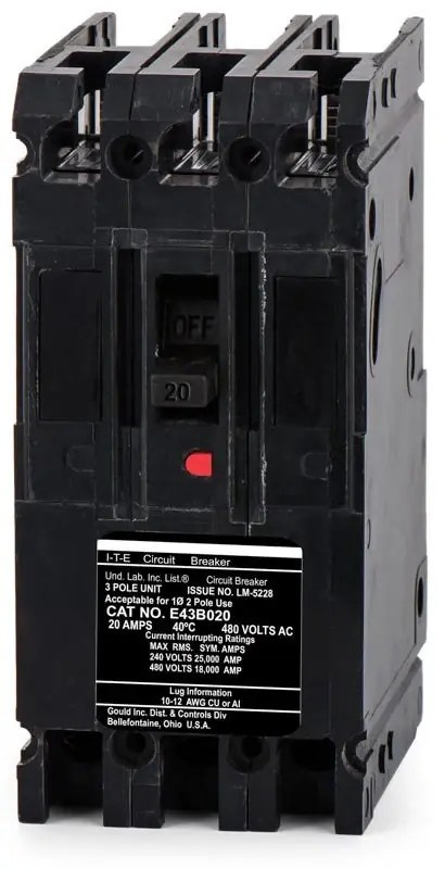 Direct From Factory Siemens E43B020 - 20A 3 Pole Molded Case Circuit Breaker