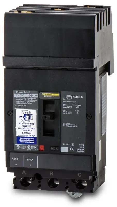Square D HJA36150SA - 150A 3 Pole Molded Case Circuit Breaker Grab Now