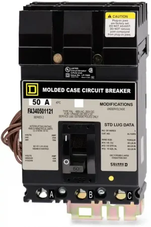 Buy Today Square D FA34050-1121 - 50A 3 Pole Molded Case Circuit Breaker