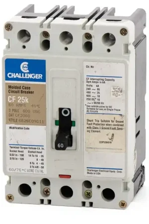 Eaton / Challenger CF3060 - 60A 3 Pole Molded Case Circuit Breaker Hot Deal