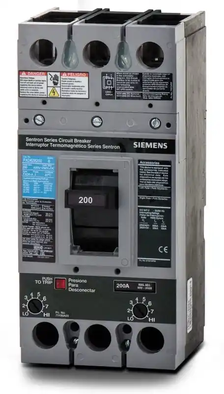 Siemens FXD62B200L - 200A 2 Pole Molded Case Circuit Breaker Authentic