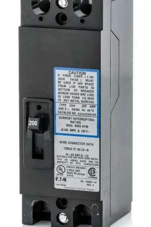 Bargain Eaton / Cutler-Hammer CHH2200H4X - 200A 2 Pole Molded Case Circuit Breaker