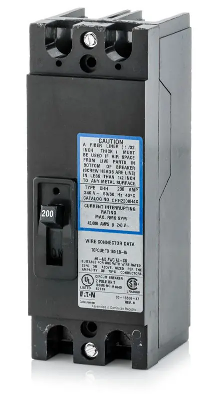 Bargain Eaton / Cutler-Hammer CHH2200H4X - 200A 2 Pole Molded Case Circuit Breaker