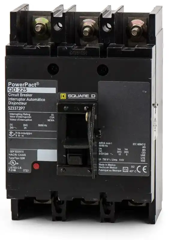 Square D QDF32225TS - 225A 3 Pole Molded Case Circuit Breaker Must Have