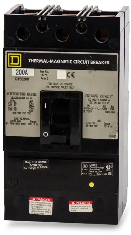 Brand New Square D KHP36200 - 200A 3 Pole Molded Case Circuit Breaker