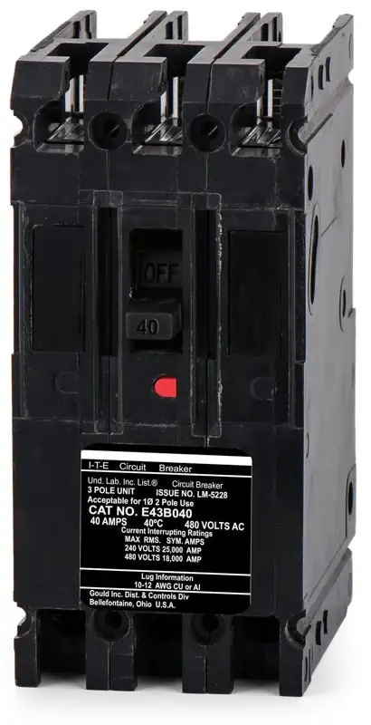 Last Chance Siemens E43B040 - 40A 3 Pole Molded Case Circuit Breaker