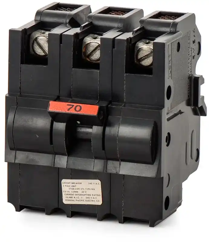 Last Chance Federal Pacific NA370 - 70A 3 Pole Molded Case Circuit Breaker