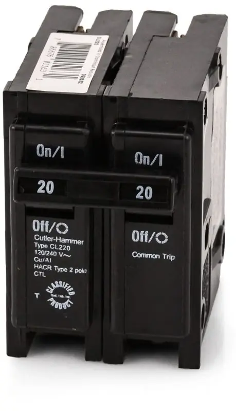 Low Price Eaton / Cutler-Hammer CL220 - 20A 2 Pole Miniature Circuit Breaker