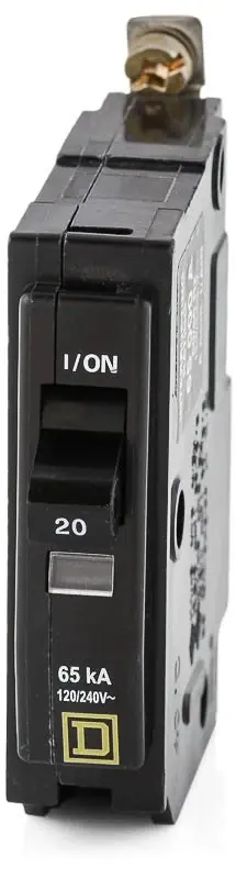 Certified Square D QHB120 - 20A 1 Pole Miniature Circuit Breaker