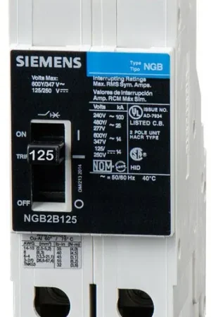 Special Discount Siemens NGB2B125B - 125A 2 Pole Molded Case Circuit Breaker