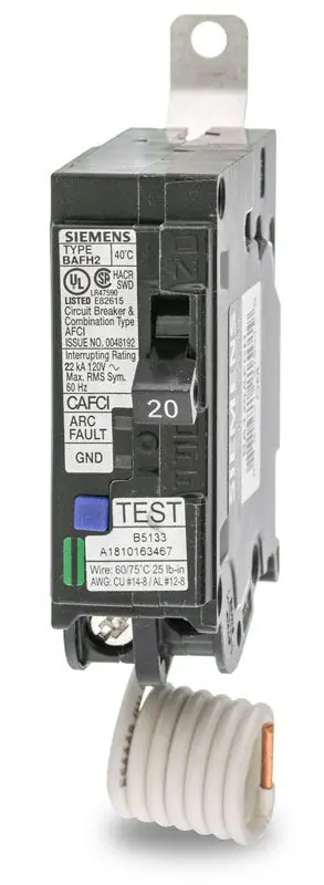 Luxury Siemens BA120AFCH - 20A AFCI Miniature Circuit Breaker
