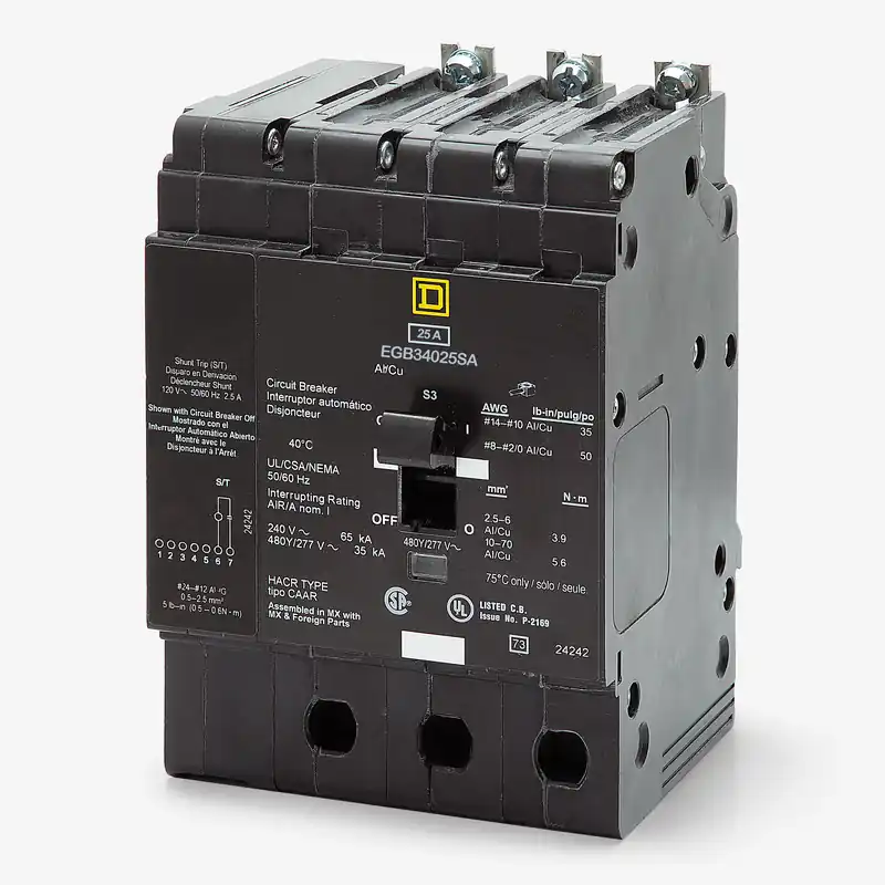 Best Seller Square D EGB34025SA - 25A 3 Pole Molded Case Circuit Breaker