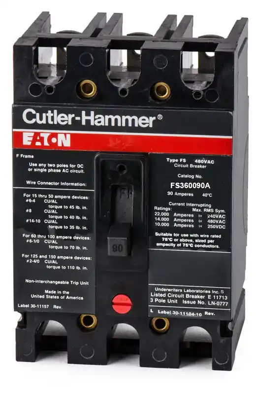 Eaton / Cutler-Hammer FS360090A - 90A 3 Pole Molded Case Circuit Breaker In Demand