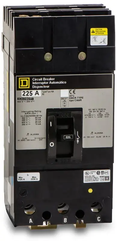 Square D KH26225AB - 225A 2 Pole Molded Case Circuit Breaker Cheap