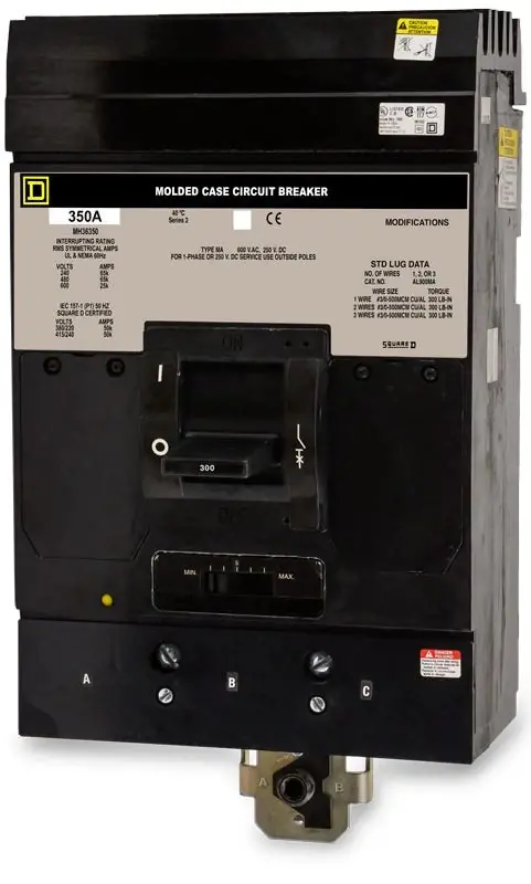 Square D MH36350 - 350A 3 Pole Molded Case Circuit Breaker Brand New