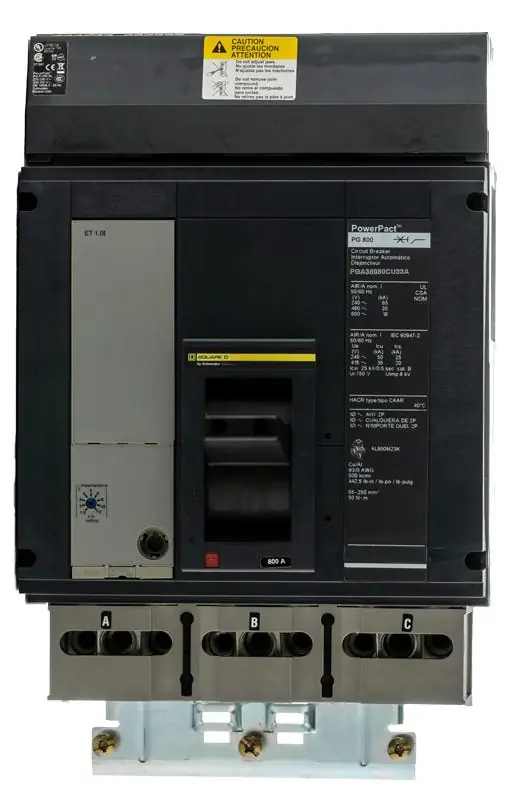 Big Sale Square D PGA36080CU33A - 800A 3 Pole Molded Case Circuit Breaker