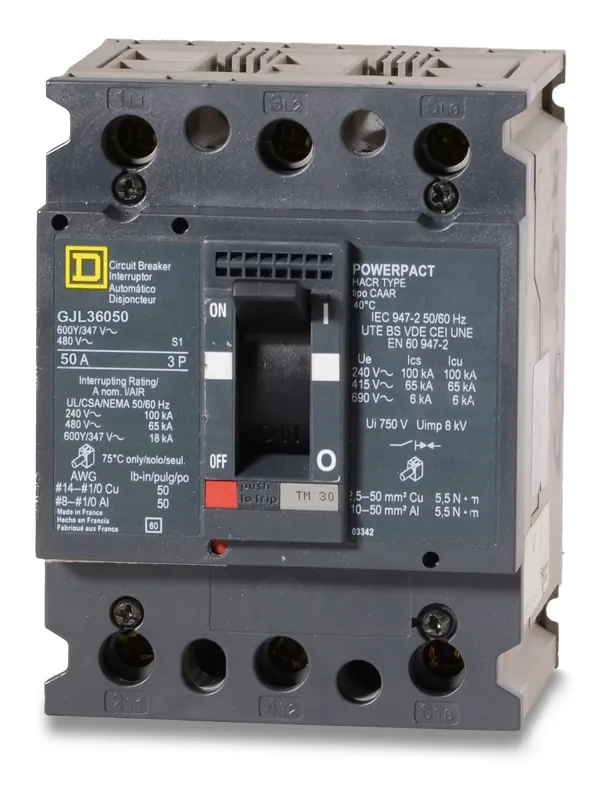 Square D GJL36050 - 50A 3 Pole Molded Case Circuit Breaker Don't Miss Out