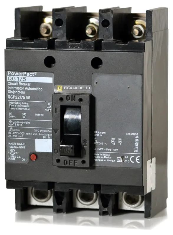Holiday Sale Square D QGP32175TM - 175A 3 Pole Molded Case Circuit Breaker