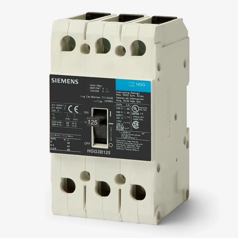 Instant Buy Siemens HGG3B125L - 125A 3 Pole Molded Case Circuit Breaker