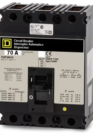 Schneider Electric FHP36070 - 70A 3 Pole Molded Case Circuit Breaker Top Rated
