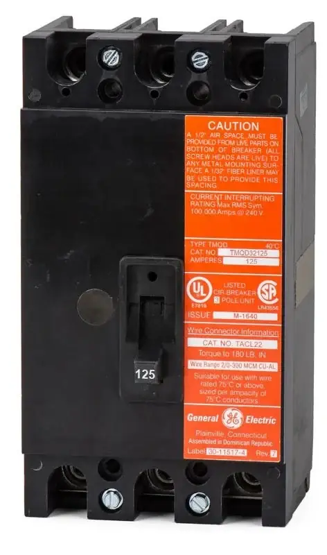 Buy Online ABB / General Electric TMQD32125 - 125A 3 Pole Molded Case Circuit Breaker