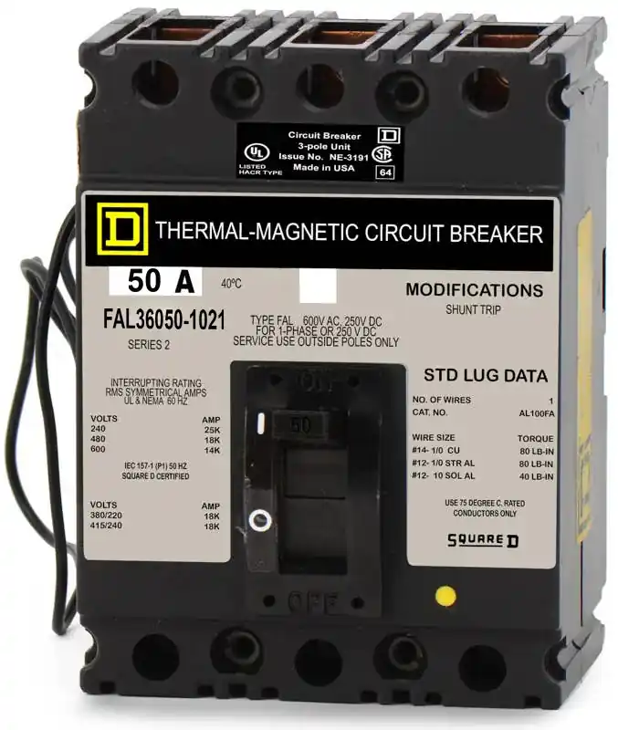 Square D FAL36050-1021 - 50A 3 Pole Molded Case Circuit Breaker Hot Picks