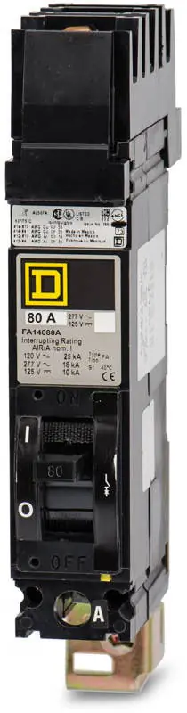 Square D FA14080A - 80A 1 Pole Molded Case Circuit Breaker New Release
