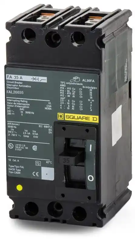 Fast Shipping Square D FAL26035 - 35A 2 Pole Molded Case Circuit Breaker