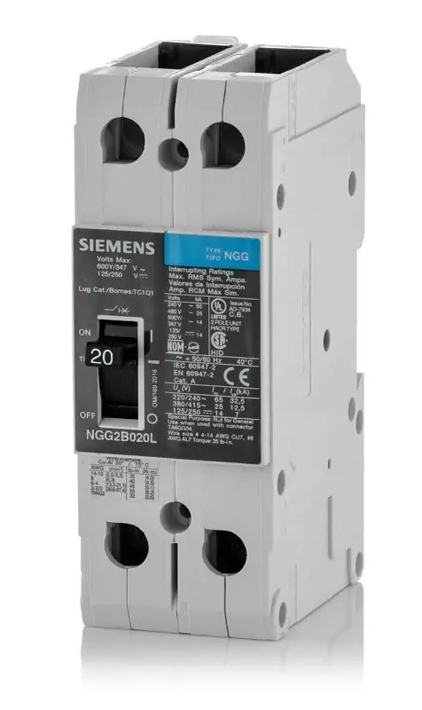 Siemens NGG2B020L - 20A 2 Pole Molded Case Circuit Breaker Popular