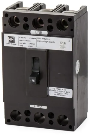 Brand New Eaton / Cutler-Hammer CA3175 - 175A 3 Pole Molded Case Circuit Breaker
