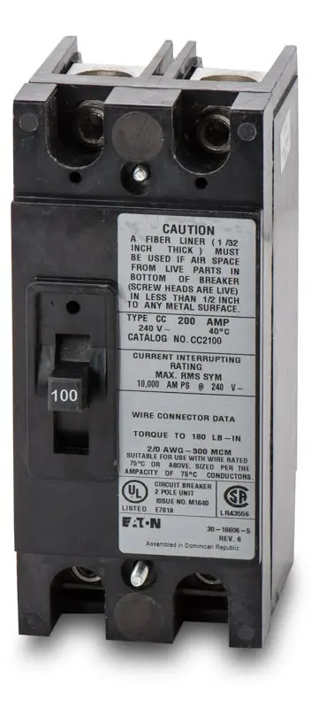Eaton / Cutler-Hammer CC2100 - 100A 2 Pole Molded Case Circuit Breaker Place Order