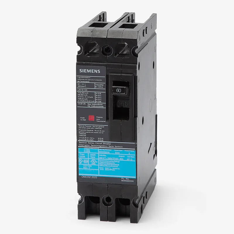 Siemens ED22B060 - 60A 2 Pole Molded Case Circuit Breaker Limited Offer