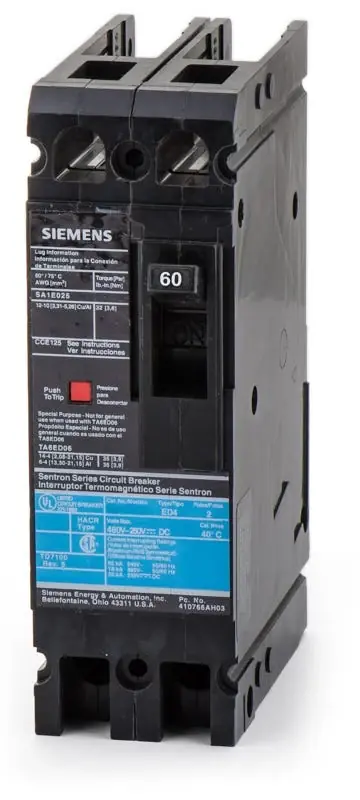 Discount Siemens ED42B060 - 60A 2 Pole Molded Case Circuit Breaker