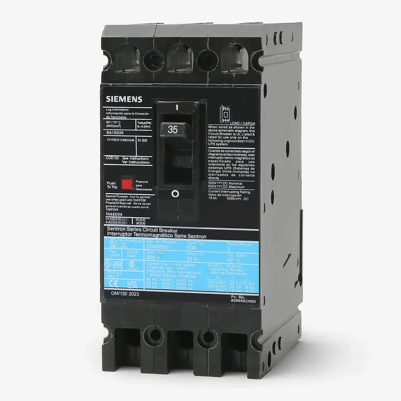Fresh Stock Siemens ED43B035 - 35A 3 Pole Molded Case Circuit Breaker