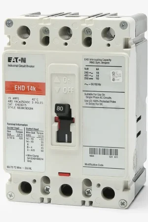 While Supplies Last Eaton / Cutler-Hammer EHD3080 - 80A 3 Pole Molded Case Circuit Breaker