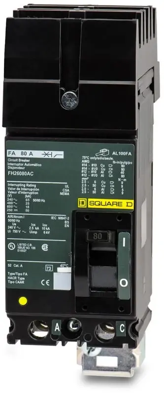 Get Yours Square D FH26080AC - 80A 2 Pole Molded Case Circuit Breaker