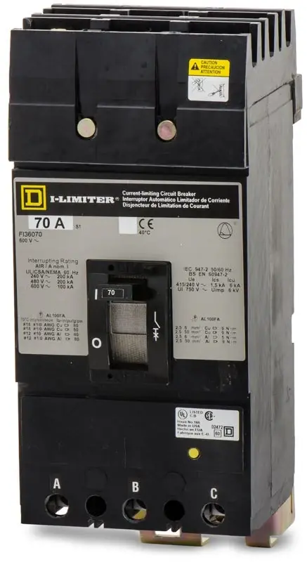 Square D FI36070 - 70A 3 Pole Molded Case Circuit Breaker Get Yours