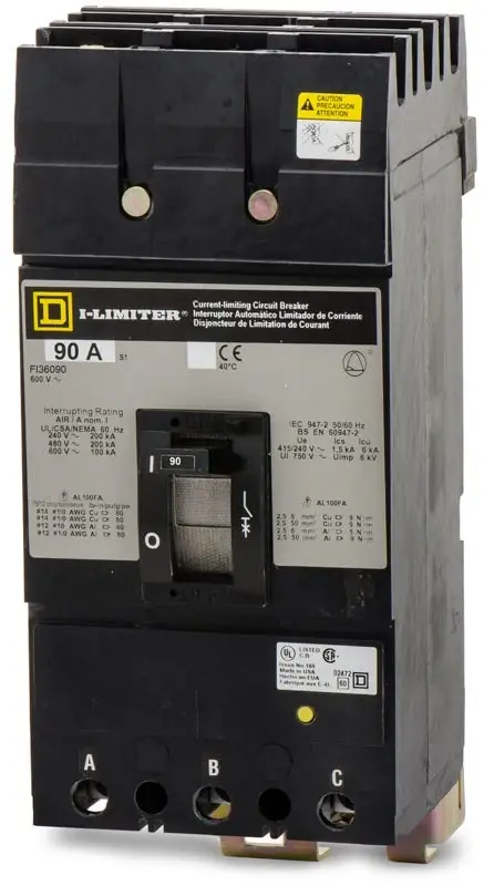 Square D FI36090 - 90A 3 Pole Molded Case Circuit Breaker Budget