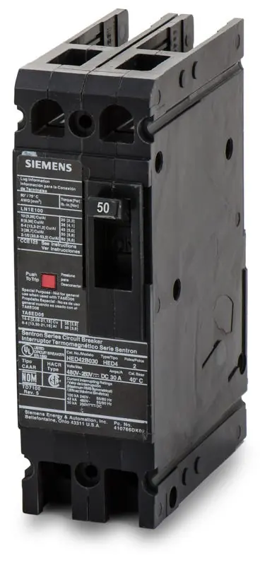 Siemens HED42B050 - 50A 2 Pole Molded Case Circuit Breaker Best Price