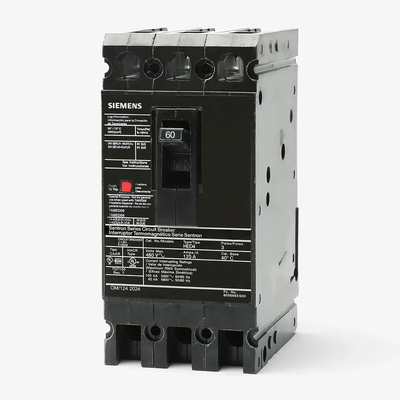 Latest Siemens HED43B060 - 60A 3 Pole Molded Case Circuit Breaker